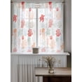 thumbnail image 4 of Red Orange Coastal Curtains 45 Inch Length,Sheer Curtains for Bedroom Living Room Window Nautical Summer Beach Coral Sea Turtle Rod Pocket Drapes Kitchen Curtains Small Half Window 42"x45" 2 Panels, 4 of 7