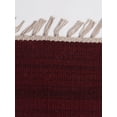 thumbnail image 7 of Rugsotic Carpets Eco-Friendly Woven Hand Woven Kilim Flat Weave Burgundy Solid Area Rug, 6'x6' Square, Antimicrobial, 7 of 7