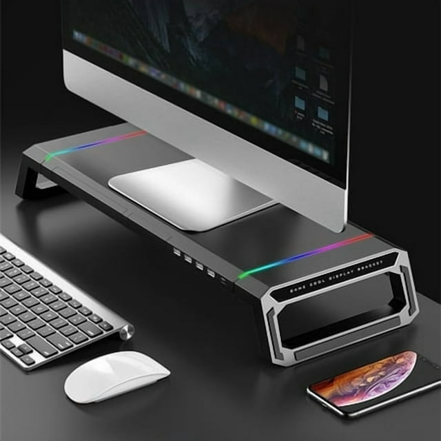 Support pour Ordinateur Portable avec Tiroir de Rangement Peut Être Utilisé pour le Support de Table avec 4 Ports USB Dortoir Robuste Noir