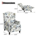 thumbnail image 2 of Upholstered Wingback Recliner Chair - Traditional Push Back Recliner - Fabric Floral Recliner Chair, 2 of 6