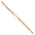 thumbnail image 2 of Real 14kt Yellow Gold Flat Figaro Link ID Chain Bracelet; 8 inch; Lobster Clasp; for Adults and Teens; for Women and Men, 2 of 3