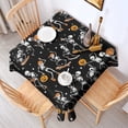 thumbnail image 2 of Black Halloween Dancing Skeletons Square Tablecloth,Waterproof Square Table Cover,Wipeable Spillproof Washable Table Cover for Home Kitchen Party Decor 42"X42"(107x107cm), 2 of 6