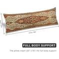 thumbnail image 2 of Red Vintage Antique Persian Carpet Rug Body Pillow Cover Soft Long Pillow Case Protector with Zipper Large Cushion Covers Farmhouse Decorative Bedding for Couch,Sofa,Home Gifts 20"X54", 2 of 6