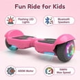 thumbnail image 3 of Mosta Hover Electric Scooter Board for Kids & Adults, 9 mph & 9 Miles All Terrain Self-Balance Scooter with Bluetooth and Led Lights,6.5 inch,165 lbs capacity,LED Light,Perfect Gift, 3 of 7