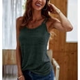 thumbnail image 3 of Camisola informal sin mangas con dobladillo fruncido para mujer, camisola con patrón de torsión de Color sólido para verano, negro, verde, 4XL, 3 of 6