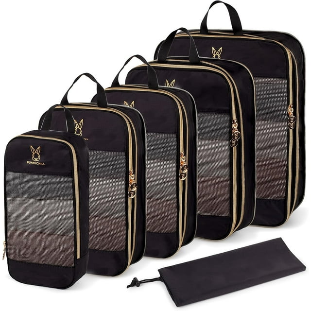 HELIAHOO Expandable Compression Packing Cubes for Suitcases,Lightweight Compressible Travel Packing Organizer for Carry on Suitcase,Organizer Bags Set as Travel Essentials for Women AZ83-19532