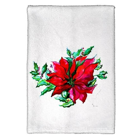 Betsy Drake KT901 16 x 25 in. Poinsettia Kitchen Towel - Set of 4