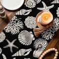 thumbnail image 3 of Black Starfish Coastal Table Runner 72 Inches, Shell Coral Summer Beach Nautical Ocean Bed Runner Dresser Scarves Tabletop for Indoor Outdoor Parties/Ceremony/Banquet, 14" x 72", 3 of 9