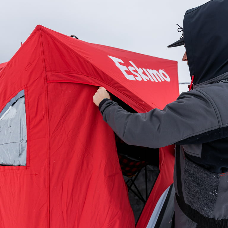Eskimo FatFish™ 949, Pop-up Portable Ice Shelter, Red/Black, 3-4 Person  Capacity, FF949