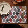 thumbnail image 5 of Red and Black Ethnic Geometric Pattern Summer Placemats Table Placemats Set Of 4-Linen Kitchen Washable Placemats Table Mats 11.8"x17.7" Non-Slip Heat Resistant, 5 of 6