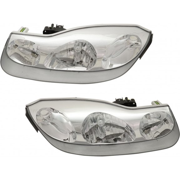 KarParts360 For 2001 2002 Saturn SC1 Headlight Assembly Pair Driver and Passenger Side w/ Bulbs Replaces GM2502216 GM2503216