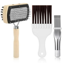 3Pcs Air Conditioner Condenser Fin Cleaning Brush Refrigerator Coil Cleaning Brush Supplies, Stainless Ac Coil Cleaner, Evaporator Coil Cleaner, Mini Split Cleaning Kit Fridge Cleaner Tool