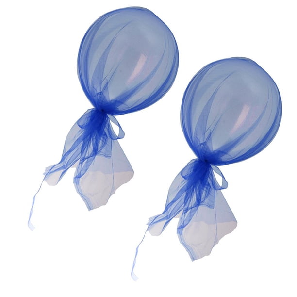 2pcs de Tulle de Látex con Cintas de Cumpleaños de Niños Bricolaje de Balones de Azul Macarena Globos de boda
