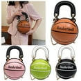 thumbnail image 3 of zttd women shoulder bag chain basketball shaped purse round intersects body handbag a, 3 of 8