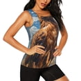 thumbnail image 2 of Disketp Blue Sky White Cloud Eagle Print Women's Workout Tank Top Sleeveless Gym Shirt Quick Dry Fitness Bodybuilding Sleeveless T Shirt-X-Large, 2 of 7