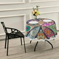 thumbnail image 7 of Coolnut 60" Mexican Talavera Round Tablecloth, Waterproof Tablecloth Stain Resistant and Wrinkle Decorative Patio Table Cloths for Kitchen Dinning Room Party Home Garden Picnic, 7 of 7