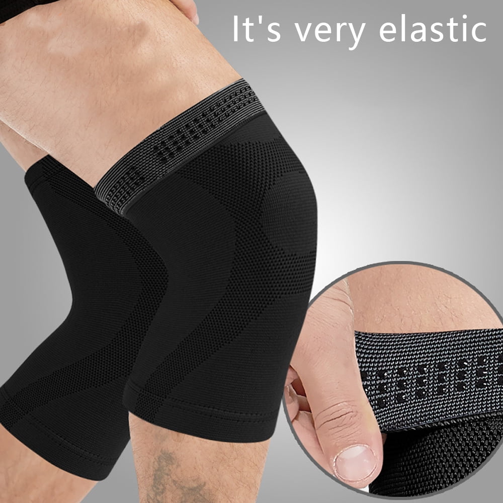 Knee Brace, Knee Compression Sleeve Support for Knee Pain, Running, Work Out, Gym, Hiking-black-M