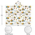 thumbnail image 3 of Wearable Blanket,Cartoon Construction Vehicles Workers White Pattern Hooded Wearable Flannel Blanket for Adults & Teens,Winter Poncho Shawl Wrap Cape Cozy Anti-Pill,50"x60", 3 of 5