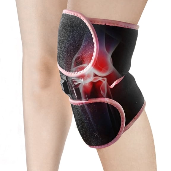Heated Knee Brace Wrap,Heating Pad with Usb Adapter,3 Adjustable Temperature Knee Warmer for Joint Arthritis Pain Swelling Relief,Black