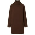 thumbnail image 3 of ManxiVoo Oversized Split Hem Sweatshirt for Women Long Sleeve Crewneck Drop Shoulder Loungewear Streetwear Casual Top for Autumn and Winter XXXL Size Coffee, 3 of 7