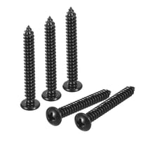 5mm x 40mm Phillips Pan Head Self-tapping Screw, 50pcs - 304 Stainless Steel Round Head Wood Screw (Black)