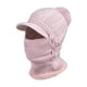 thumbnail image 3 of Gorro de pasamontañas de punto elástico, bufanda para el cuello, gorro transpirable con botones, gorro de máscara de esquí de invierno cálido para , Rosado Sunnimix pasamontañas para motocicleta, 3 of 7
