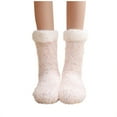 thumbnail image 2 of OVBMPZD Fuzzy Womens Socks Thermal White Fluffy Winter Hunting Fall Socks Ankle Support Socks, 2 of 7