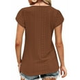 thumbnail image 7 of TEMOFON Womens Summer Tops Casual V Neck Tee Shirts Petal Sleeve Fashion Loose Blouses for Women Clothes Short Sleeve Shirts Dressy Tunic Tops, 7 of 7