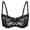 Black, variant on Exerin Women's Lace Unlined Underwire Sheer Demi Balconette Bra(34C,Black)