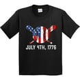 thumbnail image 3 of Inktastic July 4th, 1776 Distressed Baseball and Bat Flag Design Youth T-Shirt, 3 of 5
