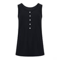 thumbnail image 5 of Timegard Tank Tops for Women Plus Size Scoop Neck Button Sleeveless Tee Solid Color Comfy Casual Loose Tops, 5 of 5