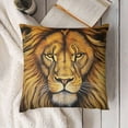 thumbnail image 3 of YINGXI Lion Head Throw Pillow Cover Face Furry Carnivore Pillow Case Square Cushion Decorative for Couch Bed Home 18x18in, 3 of 5