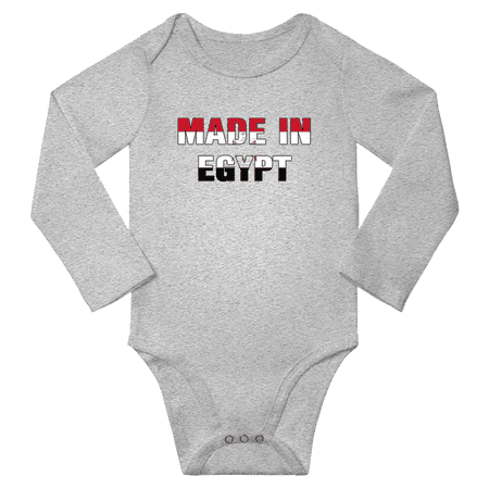 

Made In Egypt Baby Long Sleeve Bodysuit (Gray 12 Months)