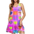 thumbnail image 5 of LOVZFMLL Robes Femmes Saint-Valentin Femmes Décontracté Grande Taille Sans Manches Col Ras du Cou Imprimé Robe Courte, 5 of 5