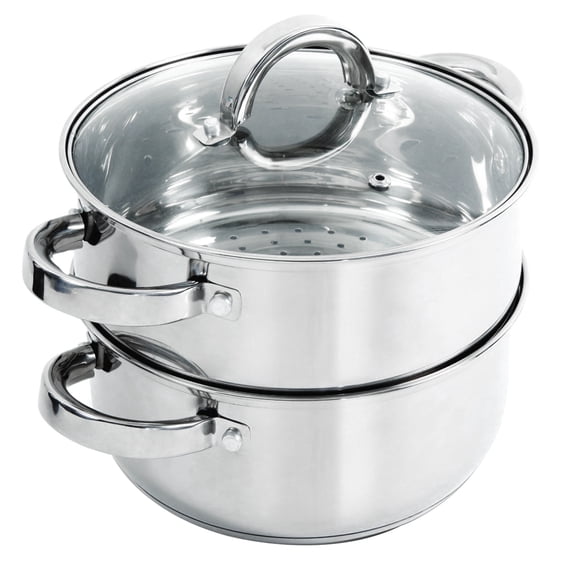 Oster Sangerfield 3 Qt Stackable Casserole Dutch Oven Pot w/ Steam Basket & Lid