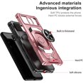thumbnail image 6 of Compatible for Nokia C100 Case with Tempered Glass Screen Protector [Military Grade] Ring Car Magnetic Mount Kickstand Shockproof Phone Cover - Pink, 6 of 7