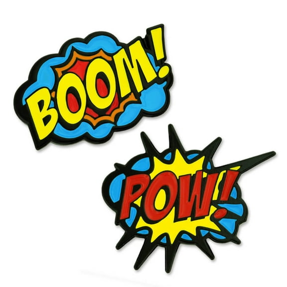 PinMart's Boom! Pow! Trendy Action Comic Book Enamel Lapel Pin Set