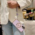 thumbnail image 3 of Compatible with iPhone 16 Magnetic Phone Case with Braided Strap, Rose Electroplated TPU Phone Protective Case, 3 of 5