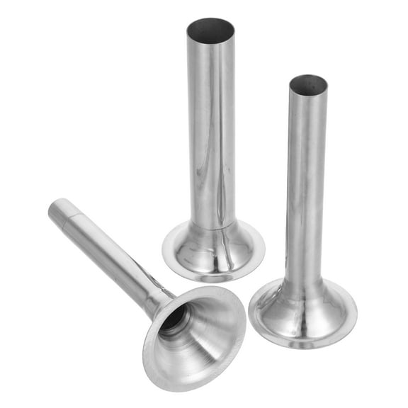 Hemoton  3 Pcs Stainless Steel Sausage Stuffer for Ground Meat Silver