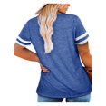 thumbnail image 2 of Casual Summer Tops for Women V Neck T Shirts Short Sleeve Tunic Tops Loose Fit Women's Striped Strappy V-neck Color-Plaid T-shirt, 2 of 5