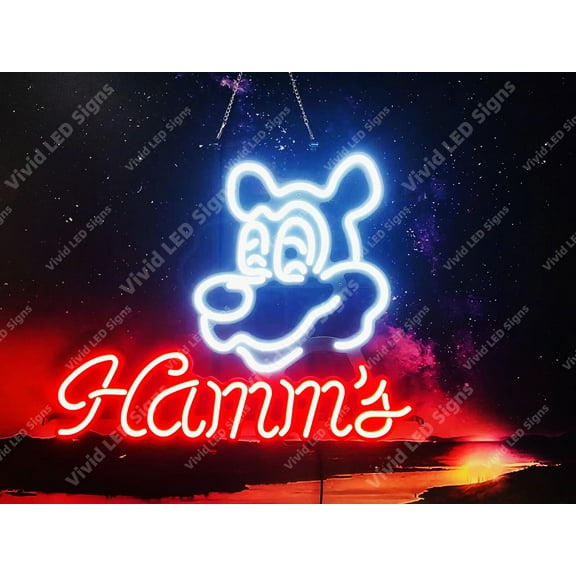 Queen Sense 24"x20" Hamm's Beer LED Sign Light Neon Signs With Dimmer Party Home Wall Decor Lights W124HSBL-XLED
