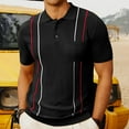 thumbnail image 7 of Men's Knit Tees Casual Collared Short Sleeve T-Shirt with Pocket, 3XL, 7 of 7