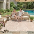 thumbnail image 4 of Lahome Decor 6’X9’ Rainbow Outdoor Rug for Patio,Beach Mats Waterproof, Camping Rug for Outside RV, Portable Plastic Straw Outdoor Area Rug for Backyard, Garden, Pool Deck,Light Khaki, 4 of 10