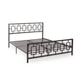 thumbnail image 1 of Queen Size Metal Bed Frame with Vintage Rectangle Design Headboard and Footboard,No Box Spring Required,Noise-Free,Brown, 1 of 6