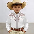 thumbnail image 2 of Byoo Big Boys T Shirt Western Embroidered Floral Pattern Long Sleeve Button-Down Cow Boy Shirt,White, 2 of 4