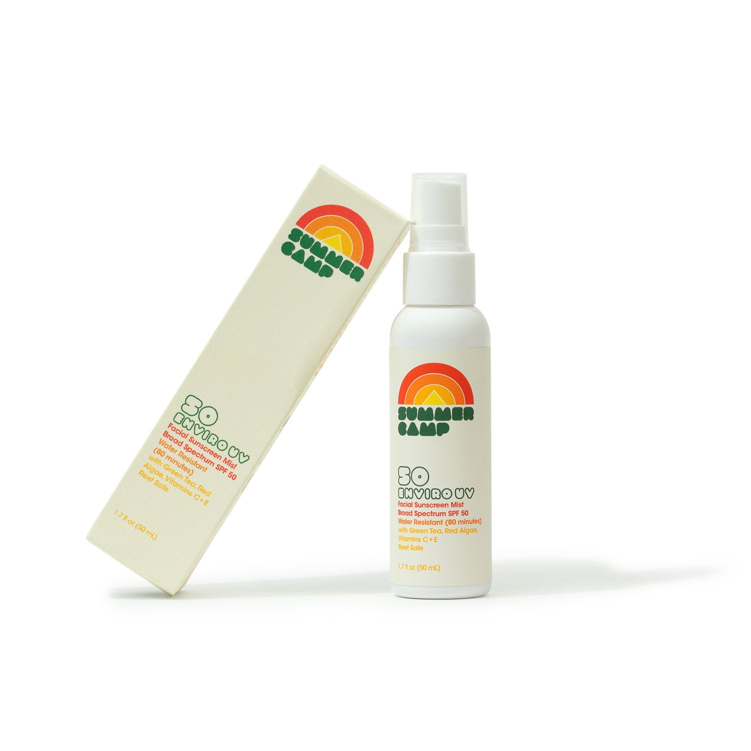 Summer Camp Enviro UV Water Resistant Sunscreen Mist for Face, SPF 50, 1.7 fl oz