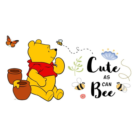 Children Cute as can Bee Cute Cartoon Wall Decal Decoration Cute as can Bee Sweet as Can Bee Vinyl Decor Lasts Years and Easily Removable - Size: 40 In(W) x 20 In(H)