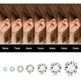 thumbnail image 2 of SHIHUALQ Stainless Steel Hypoallergenic Flat Back Earrings, Clear CZ, Fashion Jewelry, 7, 2 of 7