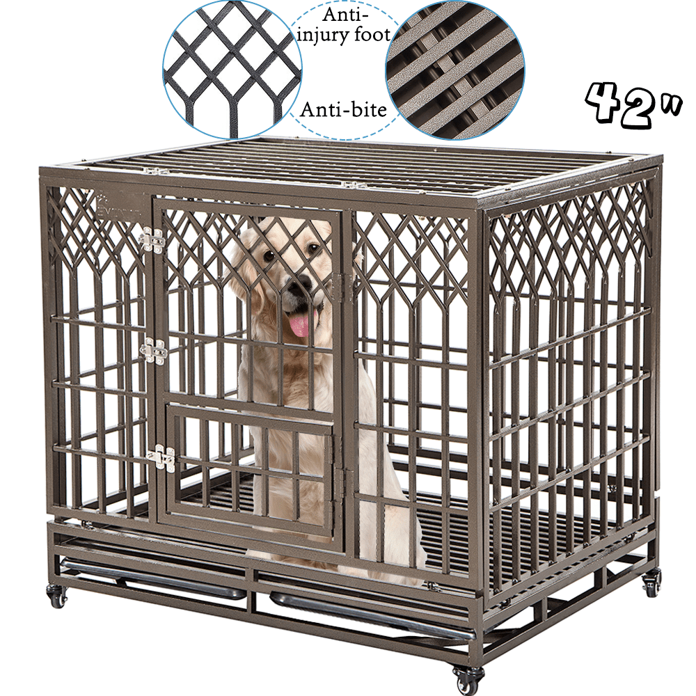 Smonter Heavy Duty Dog Crate Y Shape Strong Metal Kennel For Large Dogs
