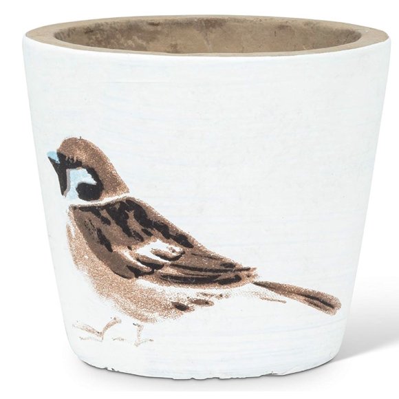 Abbott Collection 27-WENDY-523-XS Xs Wren Planter-3" H, 3 inches H, White/Brown
